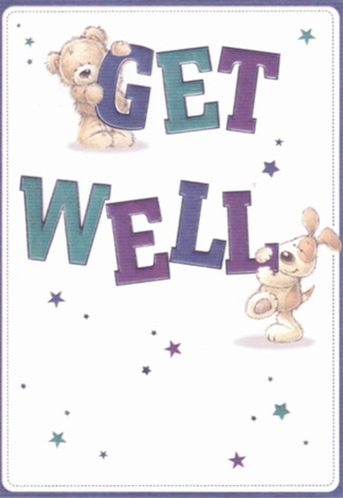 A celebration of gentle encouragement and comfort, this illustrated get well card is animated by the cheerful presence of a bear and a puppy, their friendly faces nestled among dancing stars as if scattering good wishes throughout Primrose Hill. The typography, robust and confident, is shaded in aquas and purples-the very shades that reflect the vibrant blooms often found at Florist Primrose Hill. There's remarkable tactile detail: the bear's fluffy coat, the puppy's soft, drooping ears, and the gentle brushwork all combine to evoke the feeling of running your hand along a velvet petal. Envision this card paired with a fresh bouquet arriving at a home along Gloucester Avenue-the combined gesture radiates positivity and heartfelt care so needed during recovery. The entire composition is bathed in light and airiness, capturing the uplifting spirit of this unique part of London and offering a thoughtful embrace to loved ones in need of cheer.