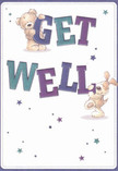 Joyfully optimistic, this get well card radiates warmth and kindness-two adorable characters, a lively teddy and a playful puppy, appear to leap from the creamy page, each cradling and balancing bold, colourful letters that spell out 'Get Well'. Vivid indigo and teal hues lend vibrancy, standing proudly against the light background as blue and purple stars twinkle in a whimsical reminder of the hope that fills Primrose Hill's gardens in spring. The fluffy fur and gentle forms of the bear and pup are drawn with such tenderness that one nearly feels their soft embrace. Just like a thoughtfully composed bouquet from Florist Primrose Hill, available for same-day delivery across NW1, this card carries not only a wish but a balm for the soul-a small, radiant gesture of genuine comfort perfect for sharing healing cheer with neighbours and friends nearby.